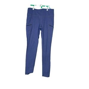 ATHLETA Navy Medium Leggings Ankle Zip Pockets Leggings Dark Blue